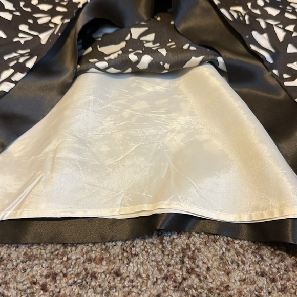 Sleeveless Midi Dress Brown White Abstract Print Career Party‎ Cocktail - Picture 5 of 8